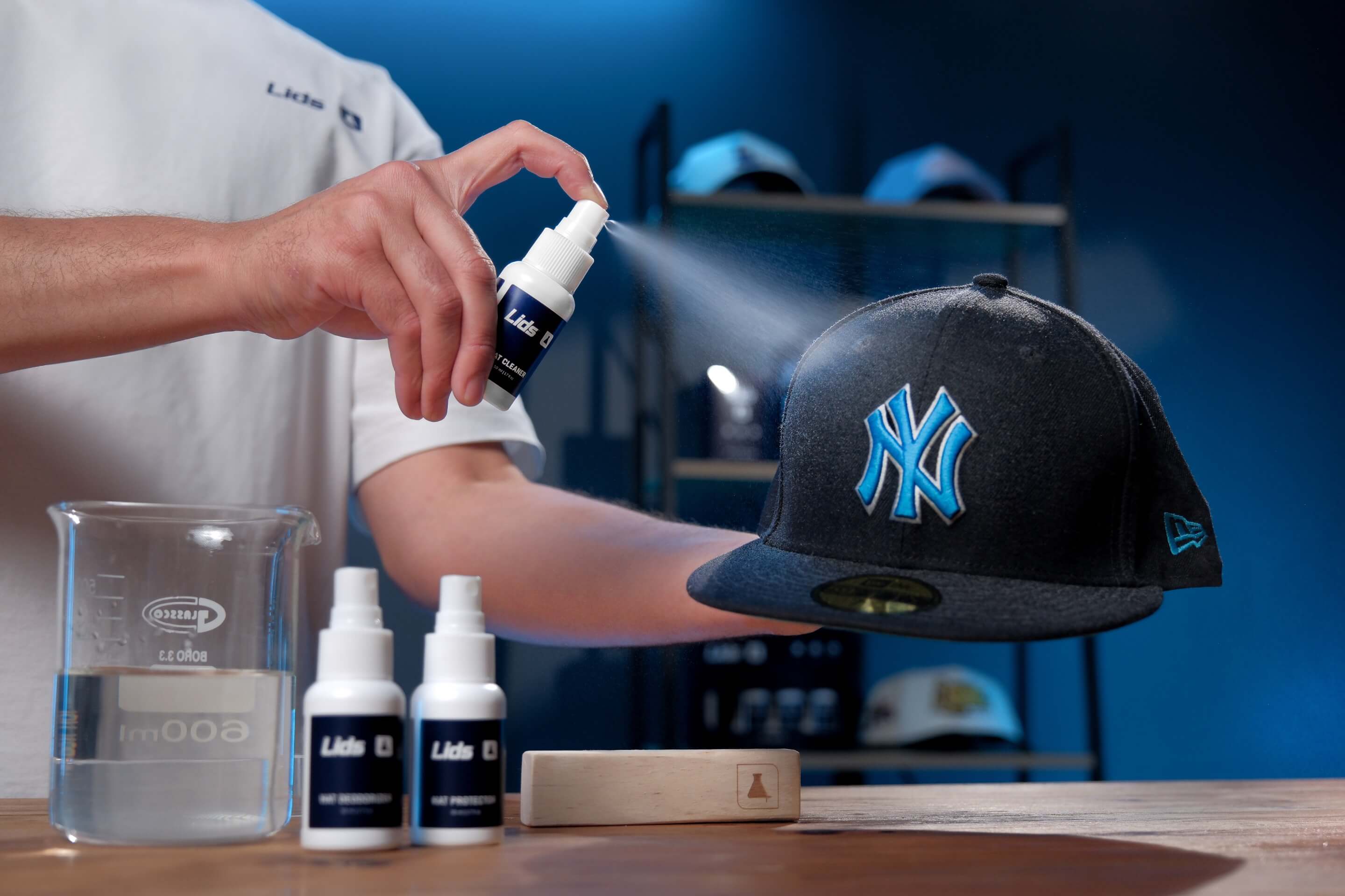 LIDS and The Lab are joining forces to give cap collectors a dedicated hat care range in a bold campaign for headwear enthusiasts