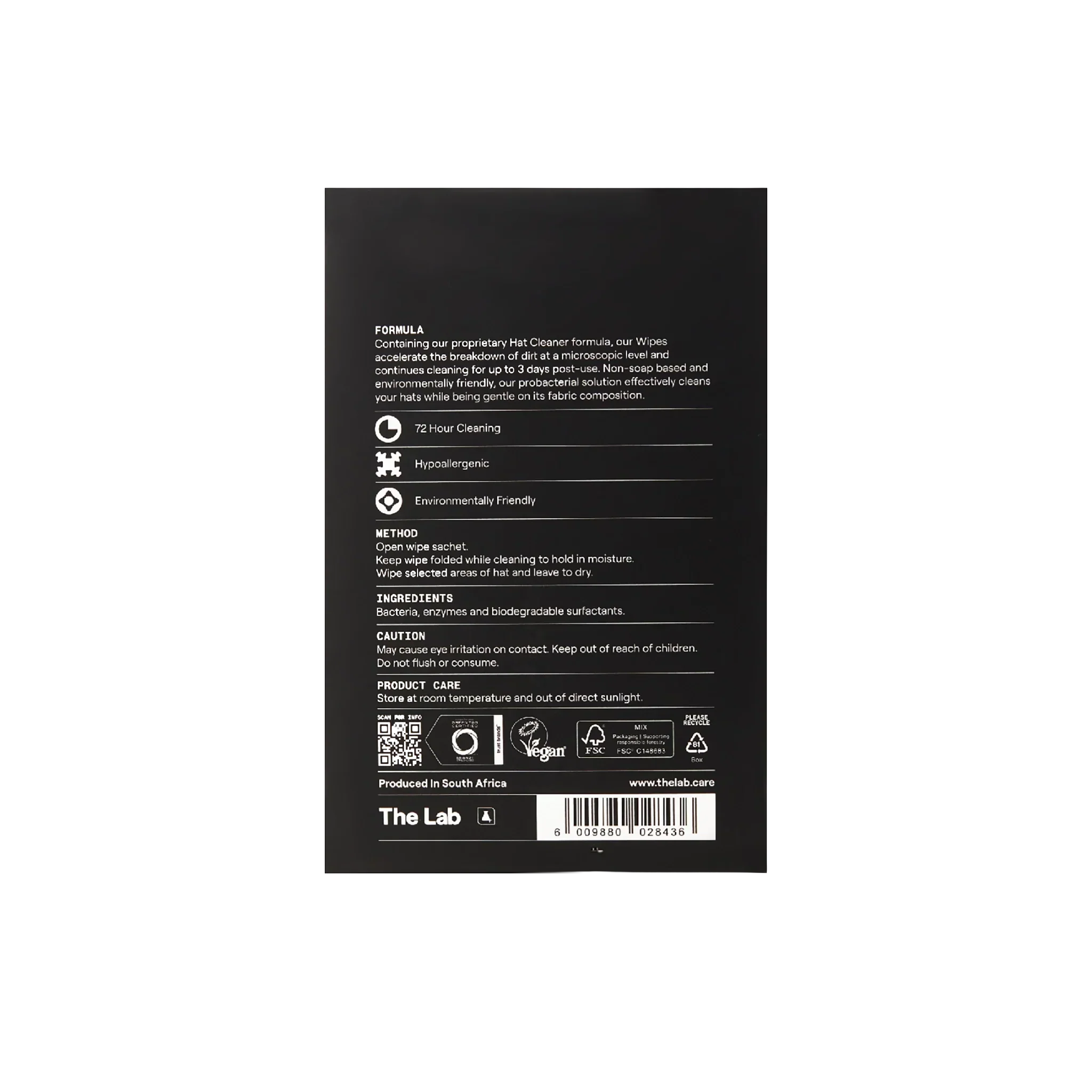 Hat Care Wipes 12 Pack